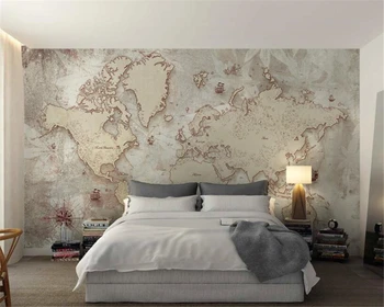 

Beibehang Custom Wallpaper Retro Old Style World Map Background Wall Decorative Wallpaper papel de parede wall paper home decor