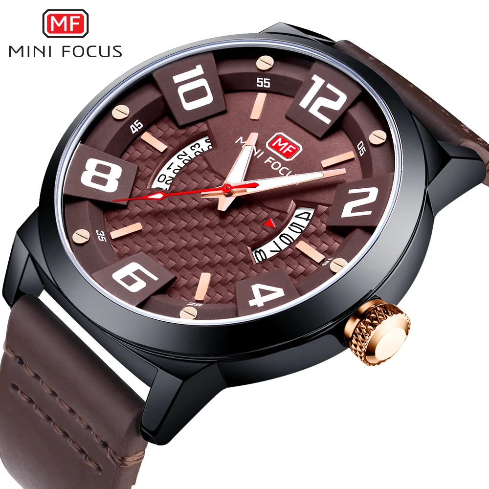  MINIFOCUS Luxury Brand Men Military Army Quartz Watch Men's Analog 3D Dial Clock Waterproof Wristwa