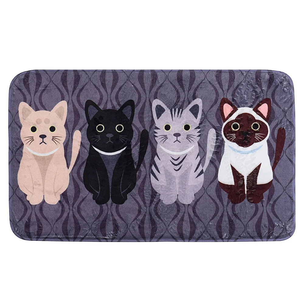Printed Bathroom Kitchen Rugs Doormats Cat Carpet For Living Room Non-slip Mats