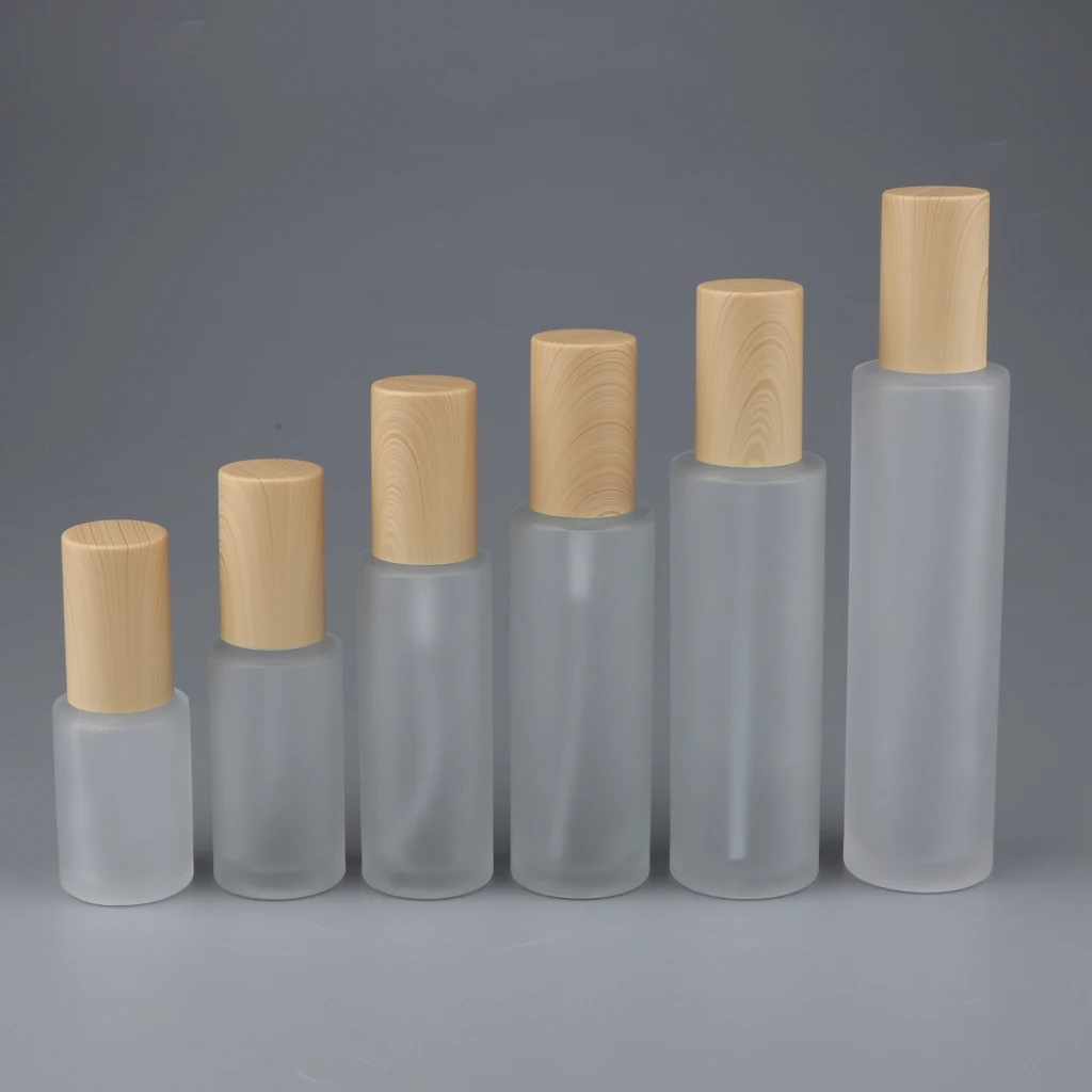 30~120 mL Semitransparent Glass Empty Pump Bottle Shampoo Conditioner Soap Dispenser Container for Travel