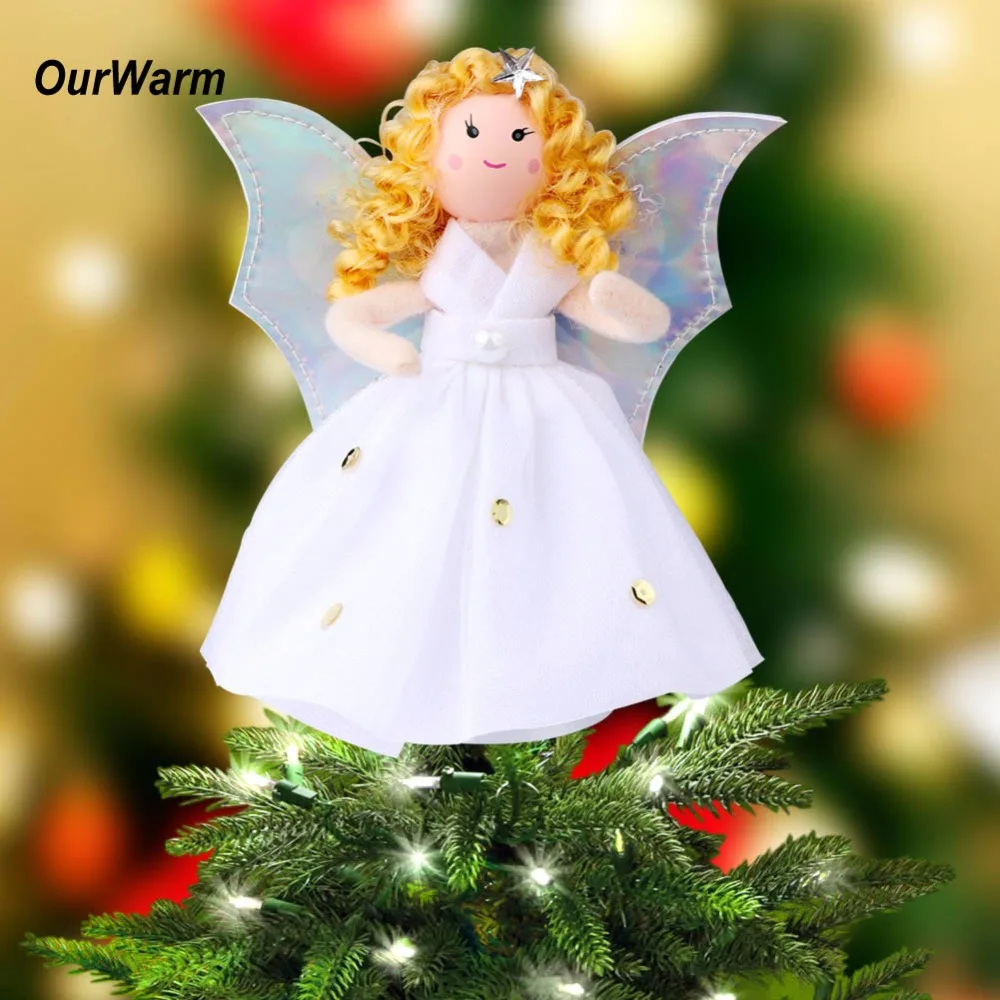 OurWarm 10Pcs/Lot Angel Christmas Tree Topper Christmas Tree