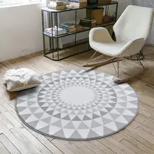 Nordic Gray Series Round Carpets For Living Room Computer Chair Area Rug Children Play Tent Floor
