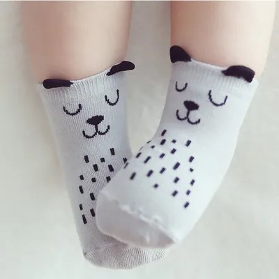 Корейские новые асимметричные детские носки с рисунками летние детские тонкие носки для малышей носки для новорожденных унисекс - Цвет: Gray puppy