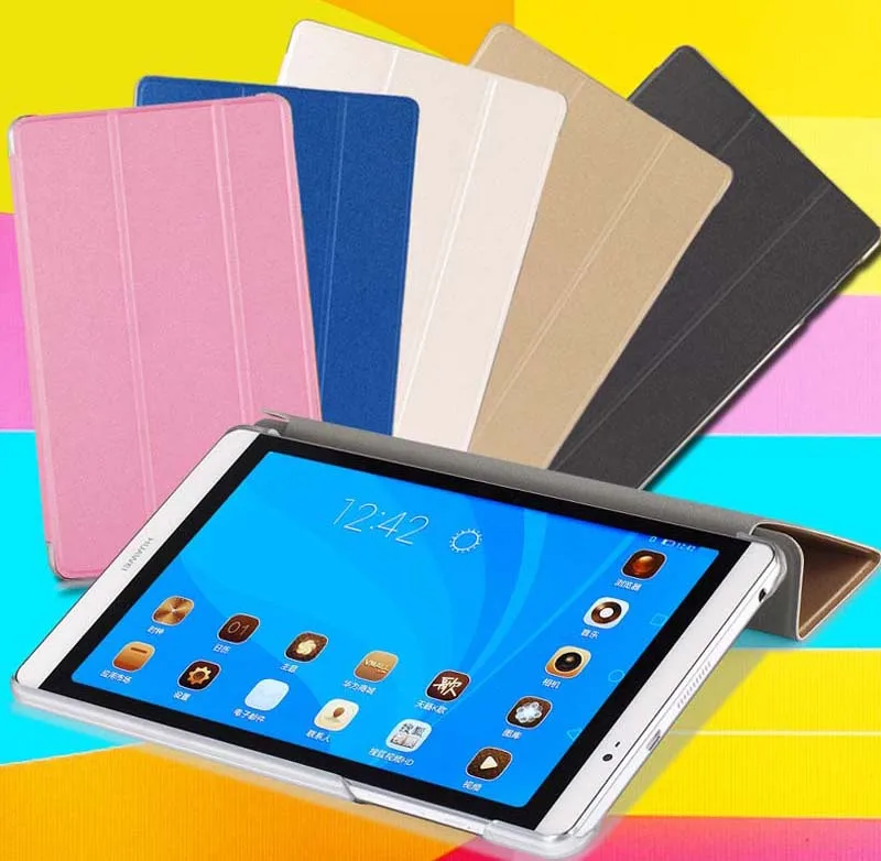 

Slim Lightweight Silk Transparent Stand PU Leather Cover Case Stand Funda For Huawei MediaPad M2 8.0 M2-801W M2-803L M2-802L