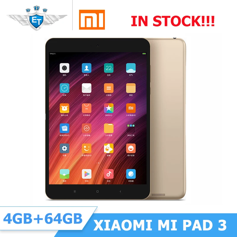 Original Xiaomi Mipad Mi Pad 3 7.9'' Tablet PC MIUI 8 4GB RAM 64GB ROM MediaTek MT8176 Hexa Core 2.1GHz 2048*1536 13MP 6600mAh