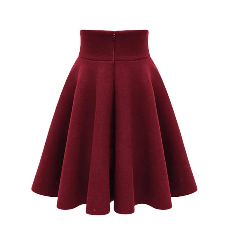 Hiawatha, высокая талия, плотная Шерстяная Юбка, Осень-зима, винно-красная, серая, черная, плиссированная повседневная юбка, женские юбки D1286