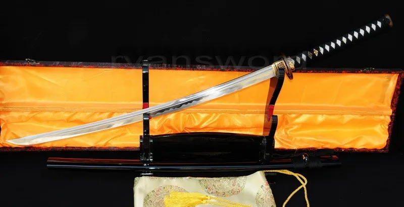 Ручная работа черный 1095 углеродистая сталь японский самурайский меч катана меч