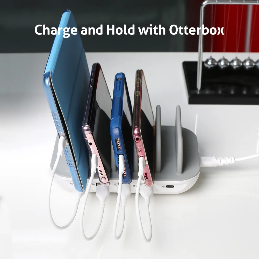 SooPii 50 Вт 5 портов зарядная станция с QC3.0 и PD быстрой зарядки 6 коротких смешанных