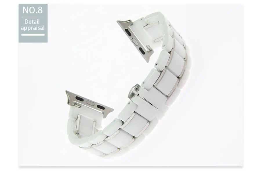 6 цветов модные керамические 22 мм Ремешки для наручных часов для 38/40/42/44 мм серии iwatch качественный мягкий ремешок для часов костюм Apple Watch браслет