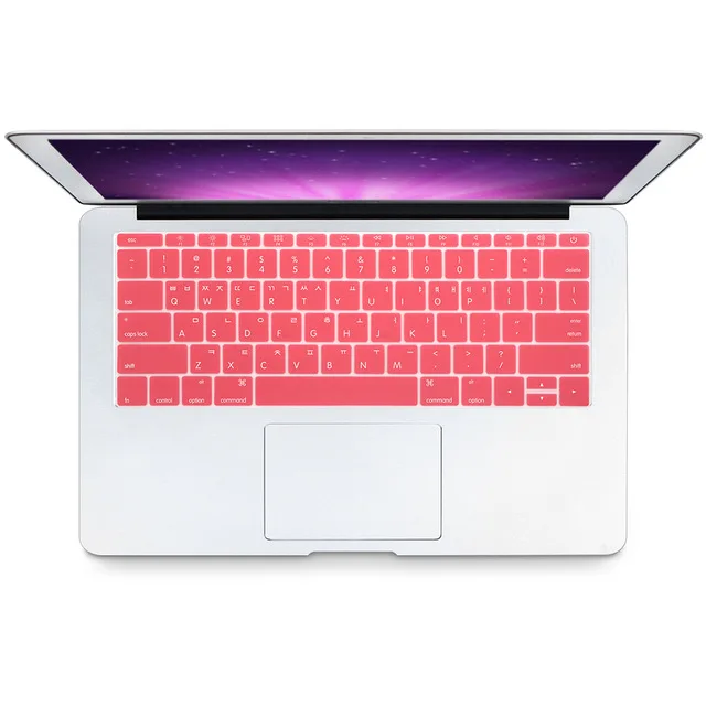 Американский корейский мягкий силиконовый чехол-клавиатура для MacBook New Pro 13 дюймов A1708(версия без сенсорной панели) для Macbook 1" A1534 - Цвет: Pink