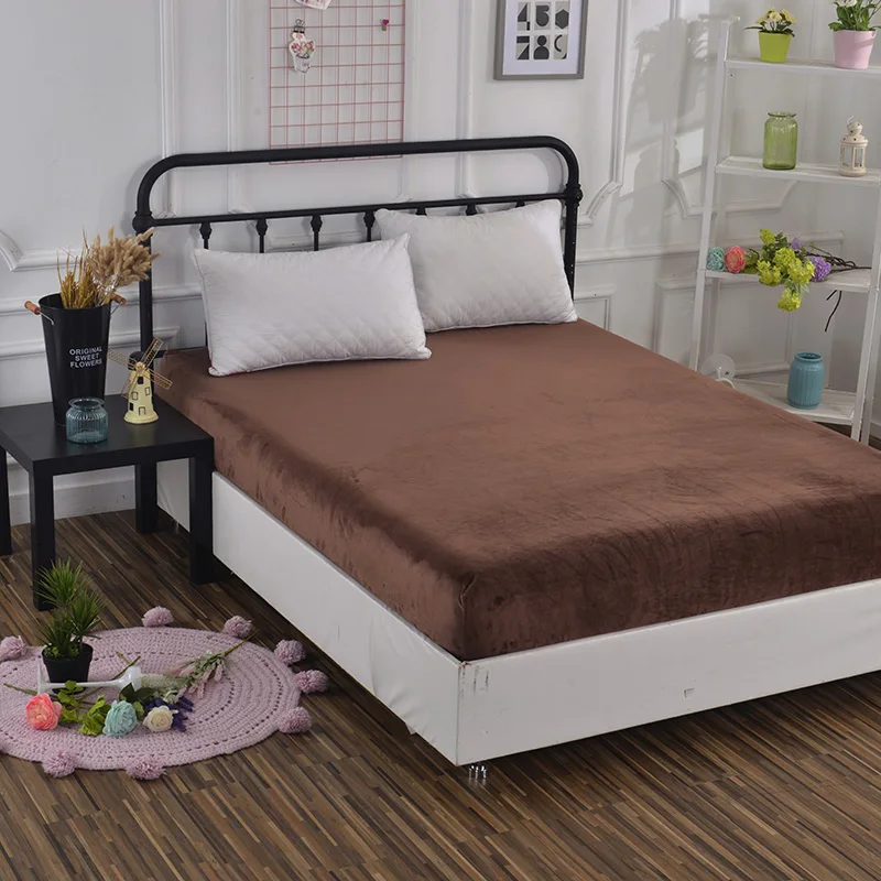 Coffee color Bedspread comfortable fitted sheet soft bed sheet Autumn ...