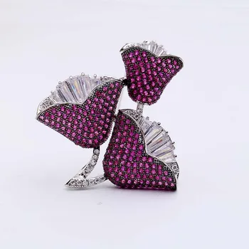 

Red Trees Brand High Quality Luxury AAA Cubic Zirconia Flower Brooch Jewelry For Women Party Gift