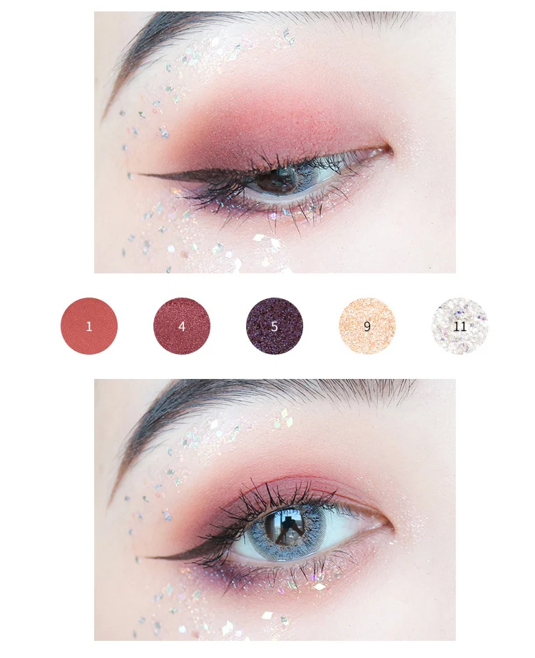 Special design pearl 11 Colors Matte Eyeshadow Palette Glitter Metallic Makeup Natural Brilliant Beauty Eye Shadow Kit