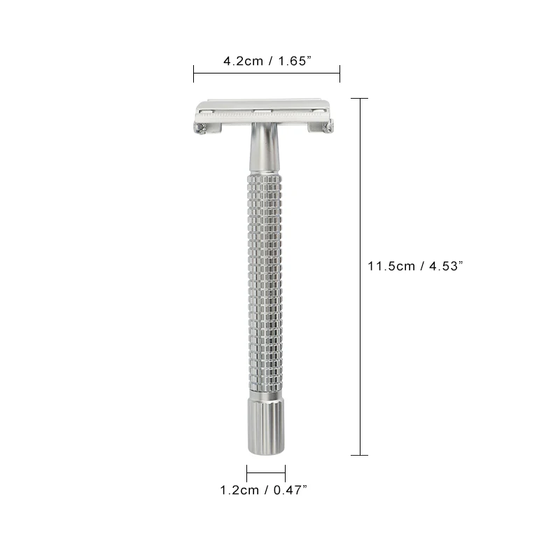 HAWRAD, двойная Бритва для мужчин, 1 Серебристая бритва и 10 двойных лезвий, Мужская безопасная бритва, бритва для бритья
