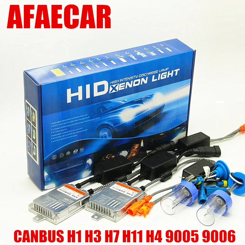 Afaecar 55 W Супер CANBUS Быстрый Яркий H7 H11 9005 H4 HID H1 H3 HB3 HB4 фары комплект полный цифровой ошибок Ксеноновые 5500 k