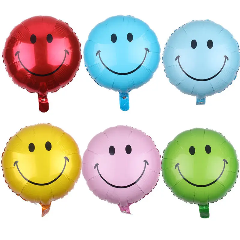 

TSZWJ New 18-inch round monochrome expression aluminum balloon holiday party birthday decorative balloon self-sealing