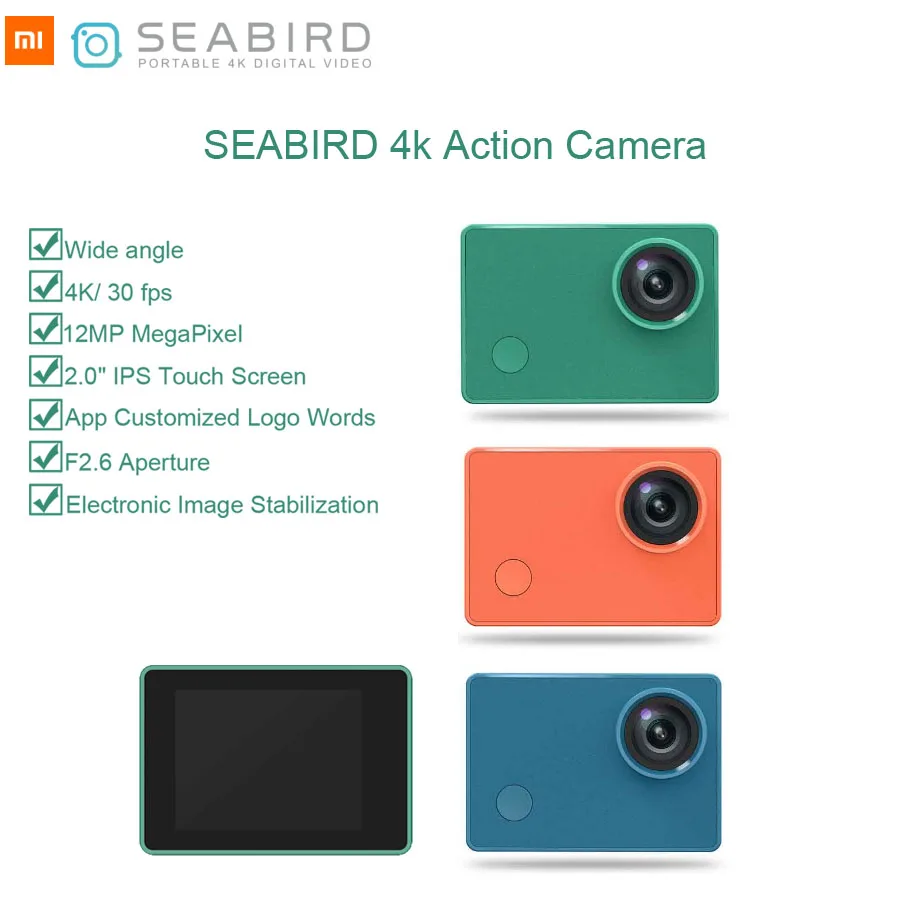 

Xiaomi Eco Seabird 4K Action Camera Sport Cam Outdoor Kamera App Wifi Remote Control 30FPS Underwater Waterproof Video Cameras