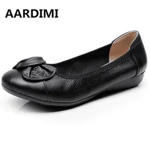 CHAUDE Plus La Taille 35-43 chaussures en cuir Véritable appartements femmes mocassins mode bowtie causalité ballet plat chaussures femmes chaussure femme