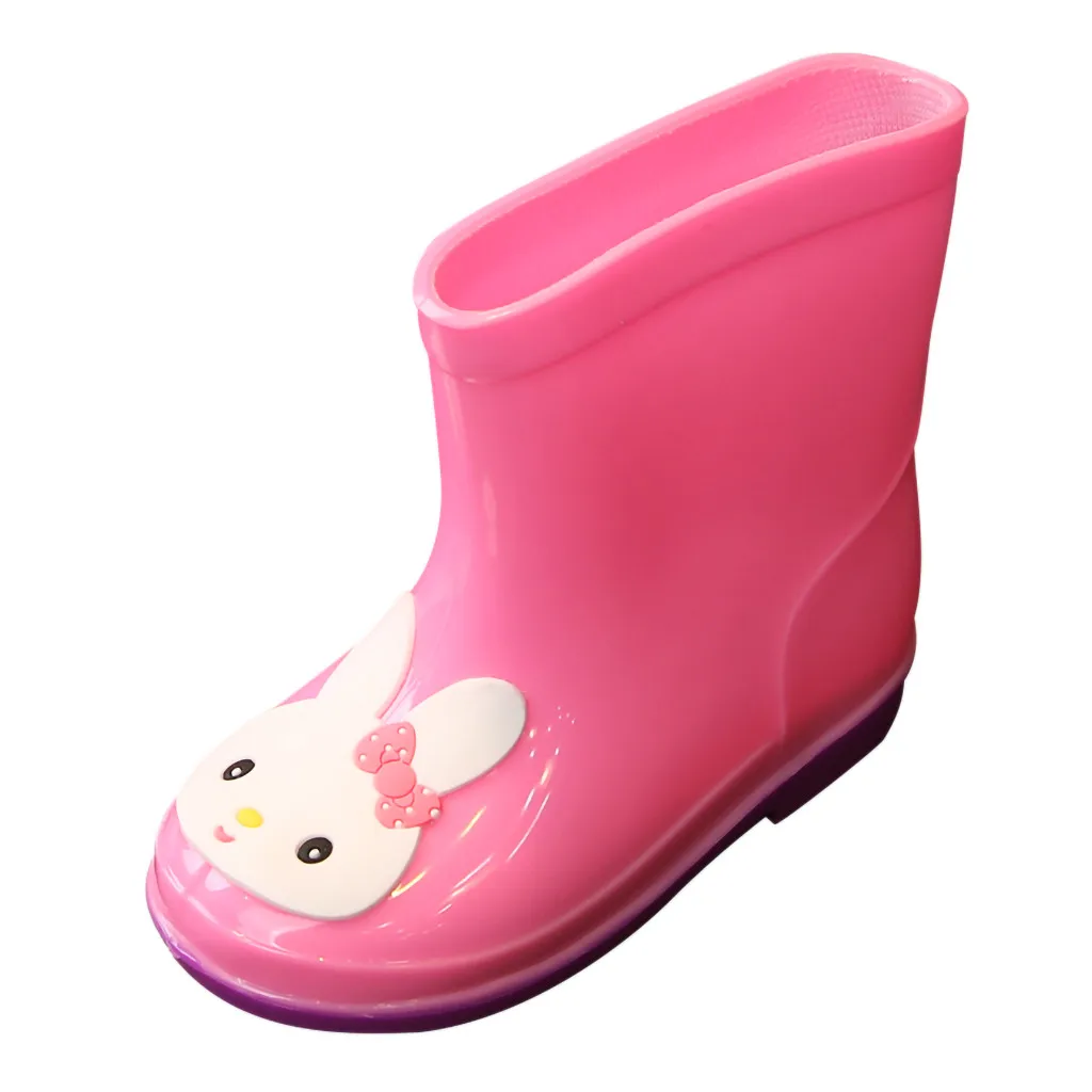 Модная непромокаемая обувь для маленьких девочек из ПВХ с рисунком животных галоши водонепроницаемая обувь для девочек Sapato Infantil - Цвет: C