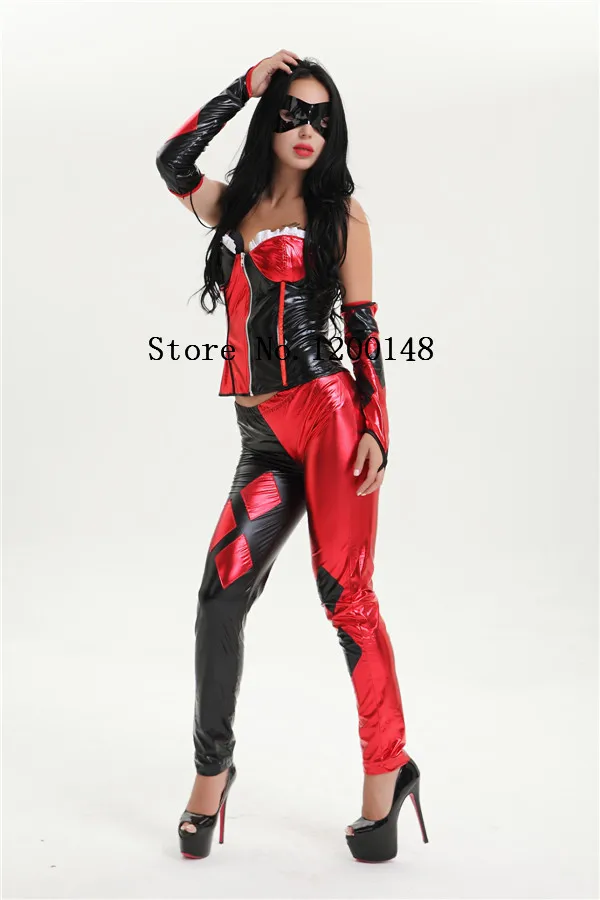 High Quality Harley Quinn DC Batman Comic Super Villain Harley Quinn Costume Women/female/girl Cosp