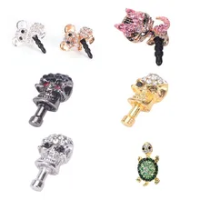 Милая Черепаха/Коала/Череп/кошка дизайн в форме мобильного телефона Ушная крышка Пылезащитная заглушка для IP для samsung 3,5 мм наушники Пылезащитная заглушка