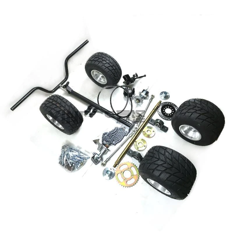

Go Kart Karting ATV UTV Buggy 60CM Rear Axle Tie Rod Steering Knuckles Flanges Studs Handlebar Steering Column With 5 Inch Wheel