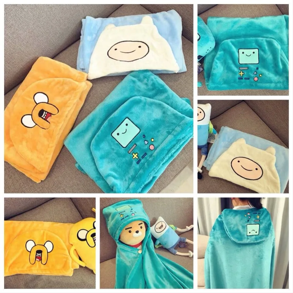 

Candice guo plush toy stuffed doll Adventure Time robot cloak tippet shawl office rest sleeping warm blanket baby birthday gift