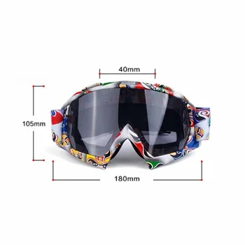 

New Outdoor Skiing Eyewear UV Protection TPU PC Glasses Printed Wide Frame Cycling Motor Goggles Lightweight Windproof