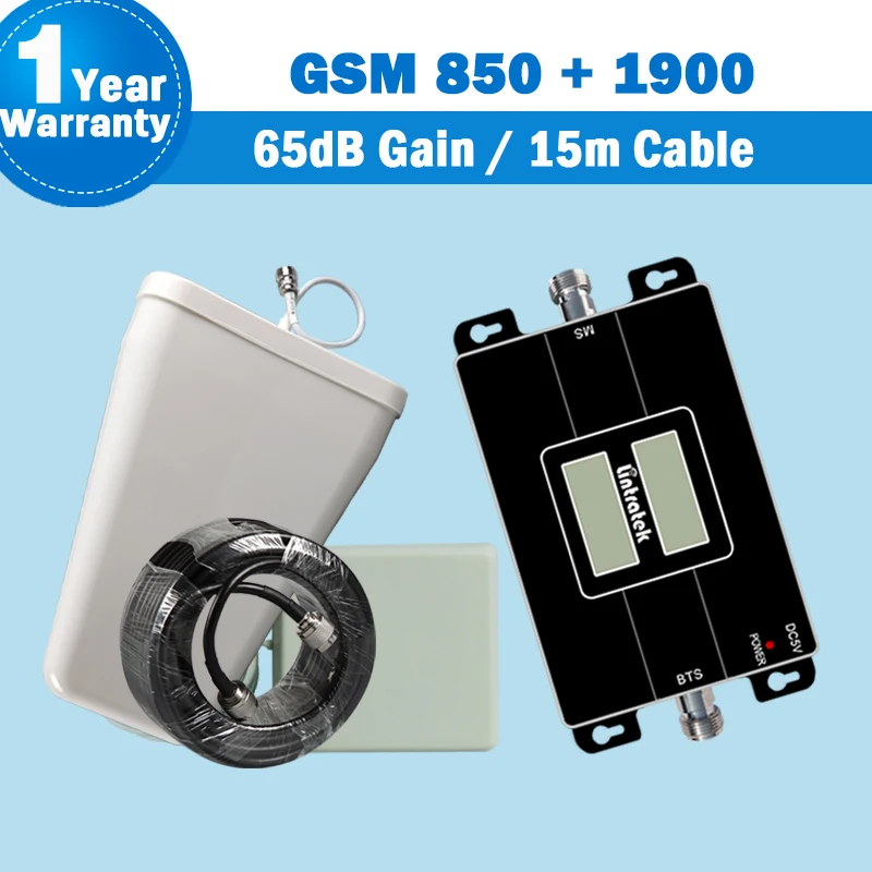 

NEW 2G/3G 850 1900mhz Band 2 Dual Band Repeater Signal Amplifier CDMA 850 and 3G PCS 1900 Lintratek Mobile Phone 3G Repeater S41