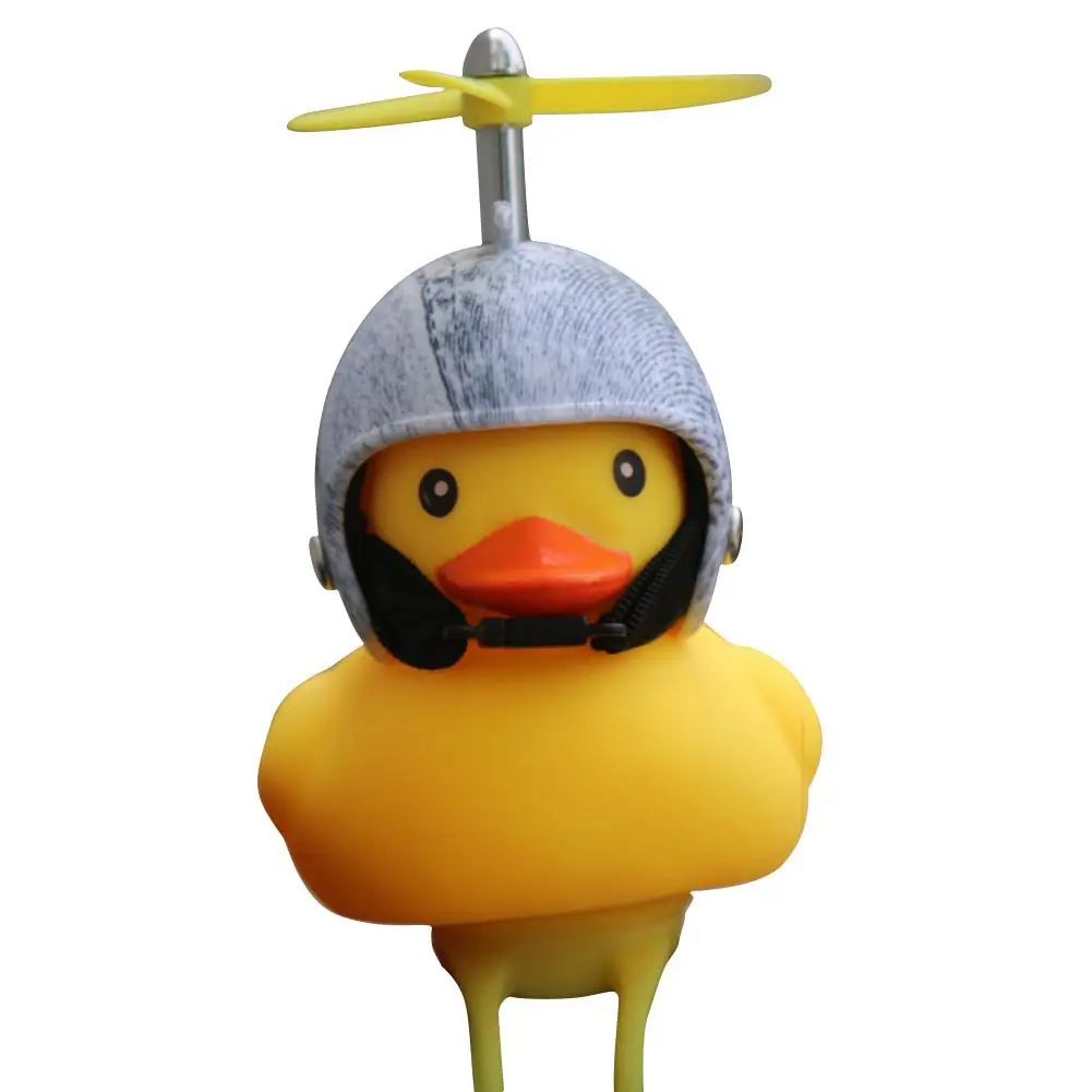 Bicycle Lights Bell Lovely Cute Duck Squeeze Helmet Propeller Handlebar Bell Light Horn Lamp for Toddler Children Adults