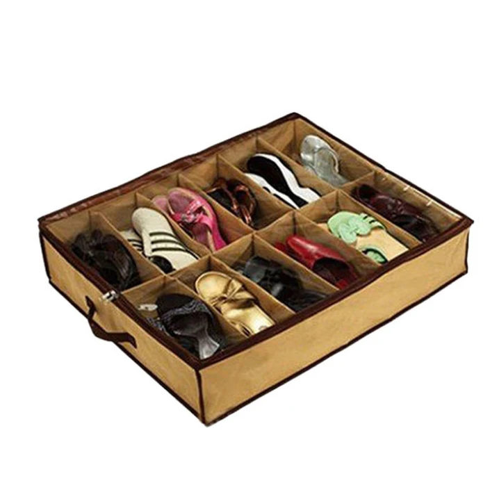 

Essential New 12 Transparent Admission Shoes Bag Folding Storage Box 72*61*15cm Fabric Folding Big storage boxs Home Traver