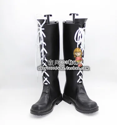FFX-2 YUNA/черные высокие сапоги; женская обувь для костюмированной вечеринки; ботинки на шнуровке на заказ