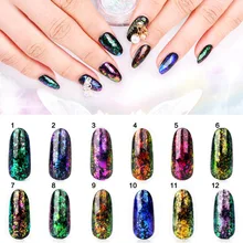12 цветов, блестки, прозрачное блестящее зеркало-хамелеон, блестящие порошки, ароматный маникюр, украшение для ногтей, NShopping