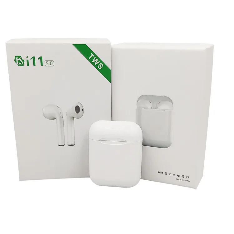 

i11 TWS Wireless Bluetooth 5.0 Earphones Earbuds Headsets with Mic for iPhone X Samsung S6 S8 Xiaomi Huawei Android Device