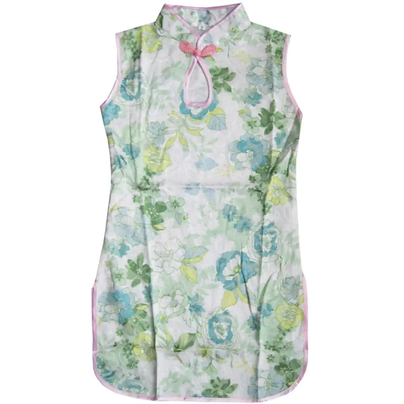 Sunny Fashion платья для девочек Cheongsam Цветочный Зеленый Детская одежда 2020 Лето