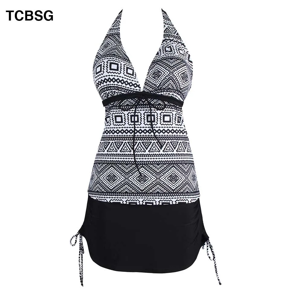 TCBSG 2019 New Sexy Women Swimsuit Plus Size Swimwear Tankini Strappy Swimwear Push Up Print Bottom Bathing Suits Bottom