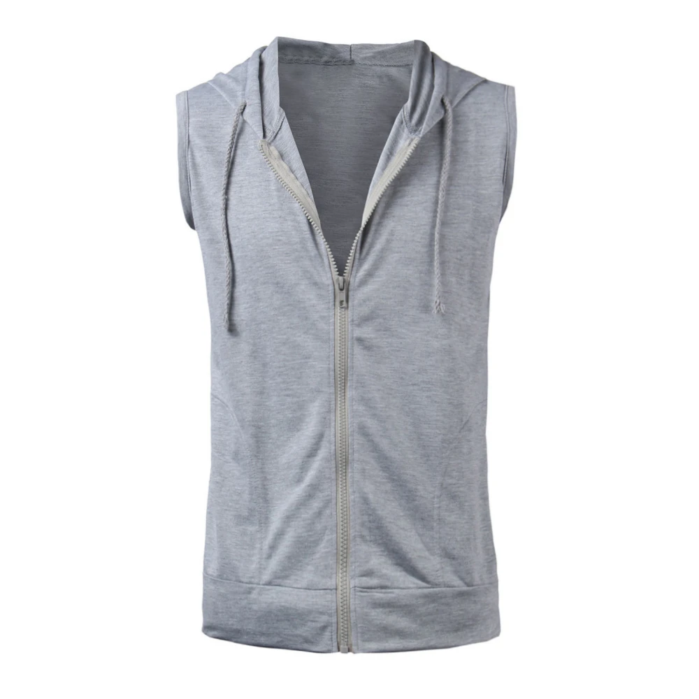 2018 Men Casual Slim Fit Basic Hooded Jacket Sleeveless Hoodie Vest