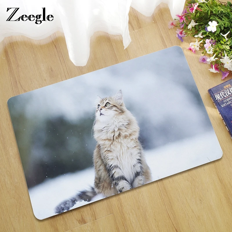 Напольный коврик Zeegle Cat нескользящий дверной ковер для гостиной ванной ванны
