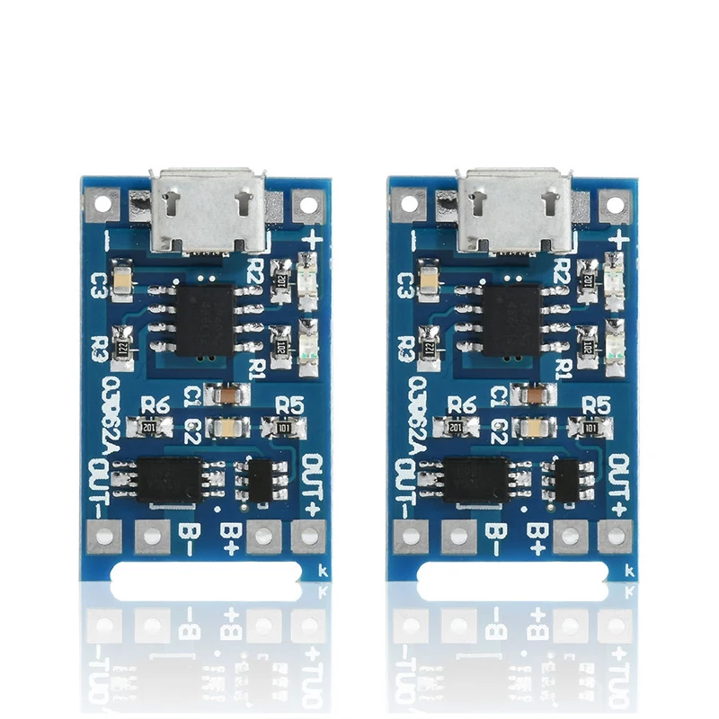 2 шт потребительских упаковок для микро USB 5 V 1A 18650 TP4056 литий модуль зарядного