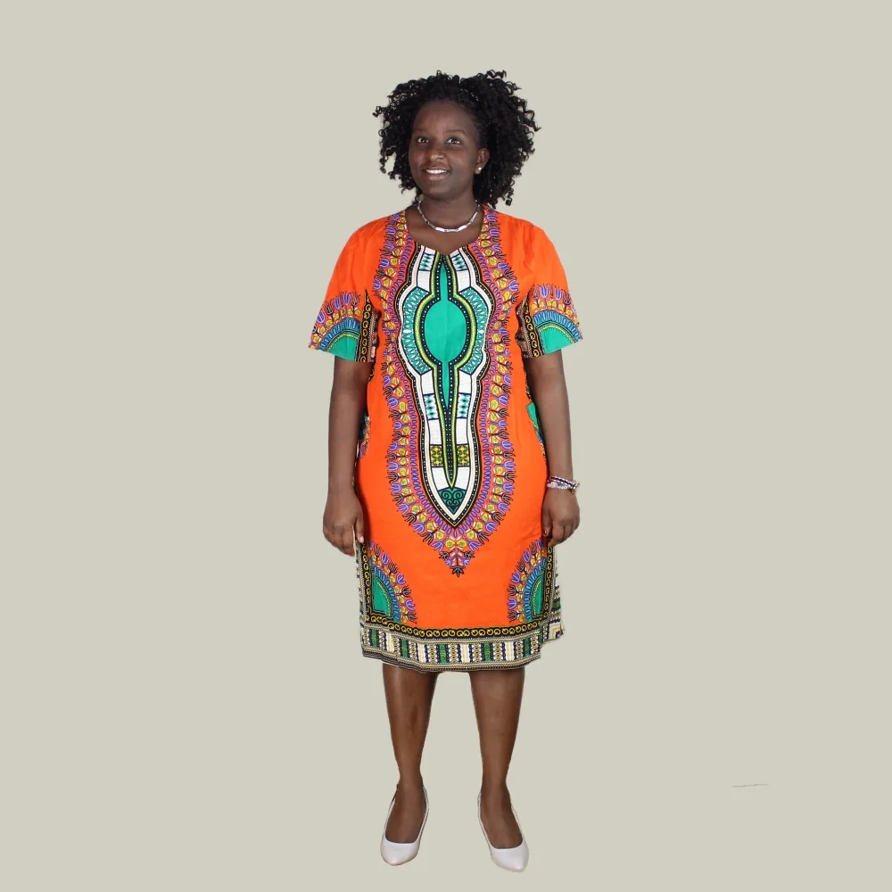 Платье для вечеринок Dashikiage До Колена с цветочным принтом и карманами|dress with
