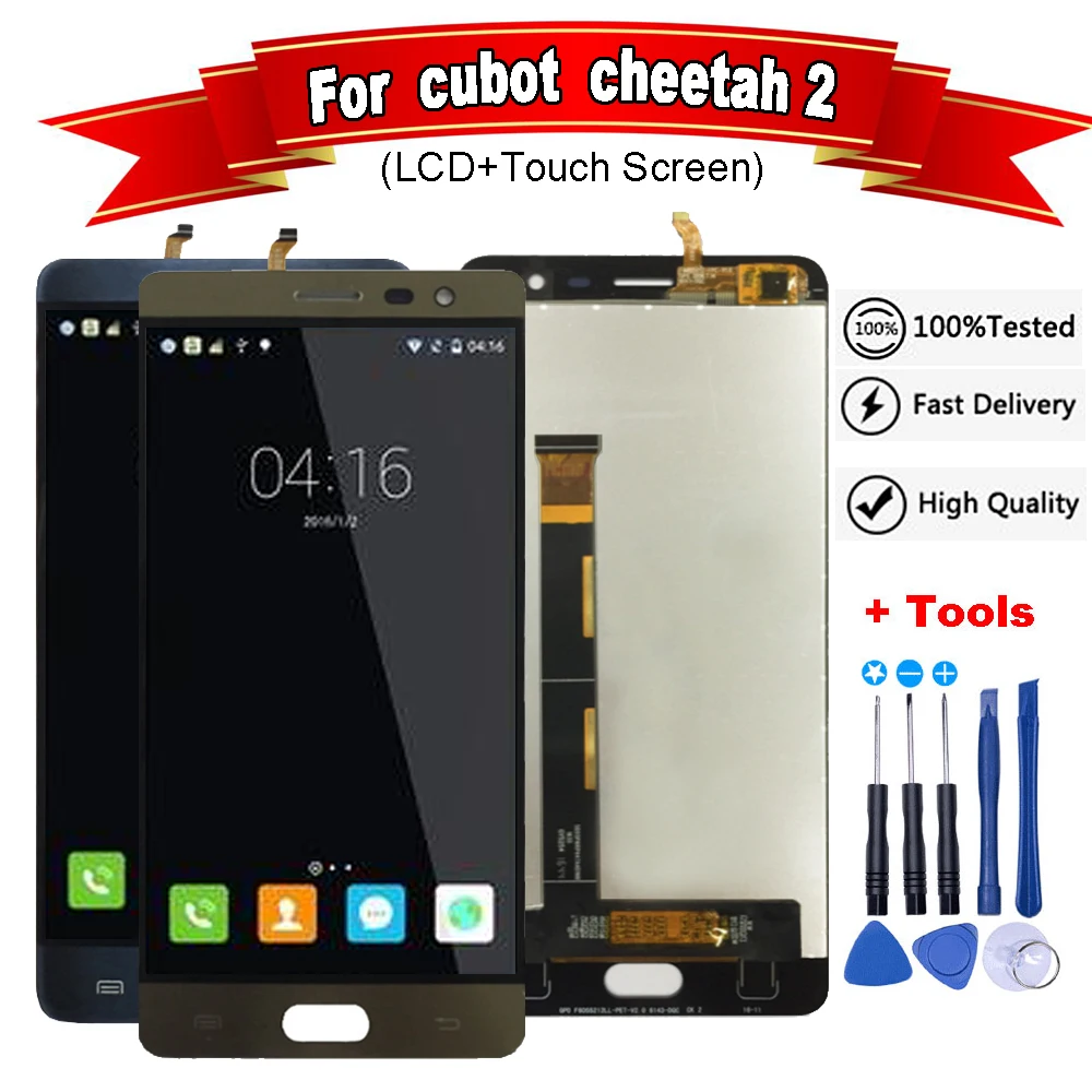 5 дюймов для Cubot Cheetah 2 LCD и кодирующий преобразователь сенсорного экрана в сборе