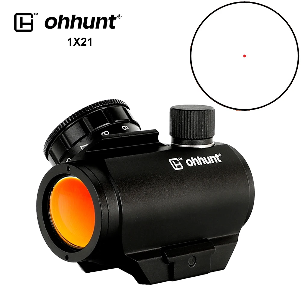 

ohhunt Tactical Compact 1X21 Red Dot Sight Low Power 3 MOA Optics Scope Picatinny Rail Base with Quick Release Riser Mount