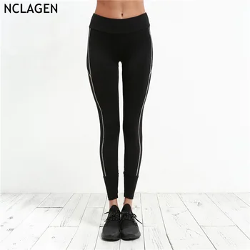 

NCLAGEN 2018 New Women Mesh Black Patchwork Leggins Sexy Slim Fit Workout Thick Leggings For Wome Size S-L