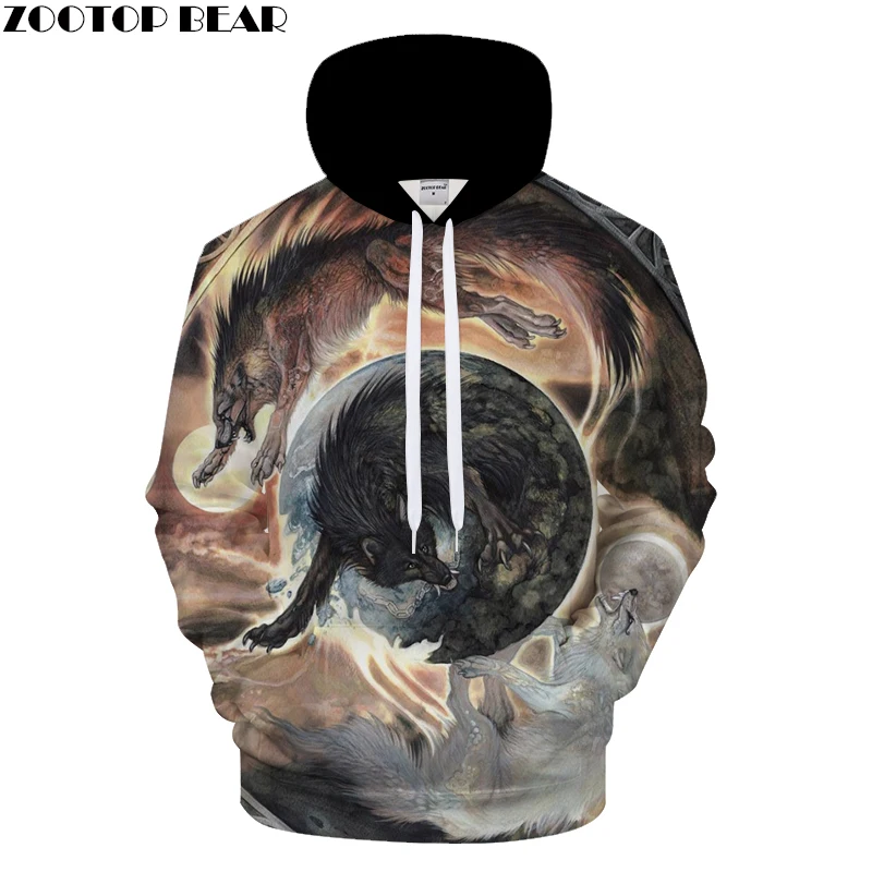 

Animal Hoodies Wolf Sweatshirt Men Funny Hoody 3D Tracksuit Streatwear Coat 6XL Pullover Hooded Jacket Print DropShip ZOOTOPBEAR