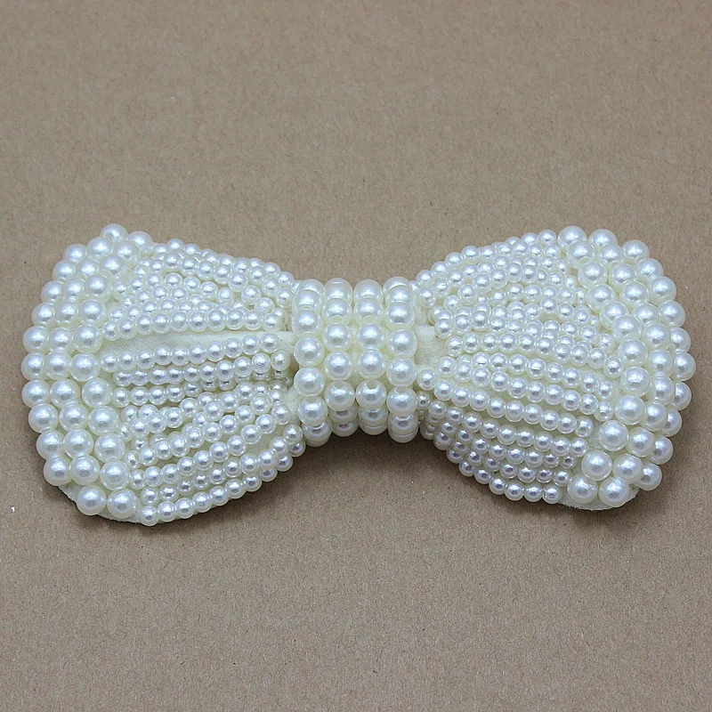 

wedding Pearl Bows DIY handmade bows with beads for Princess bride headband shoes dress hair accessories 200pcs/lot