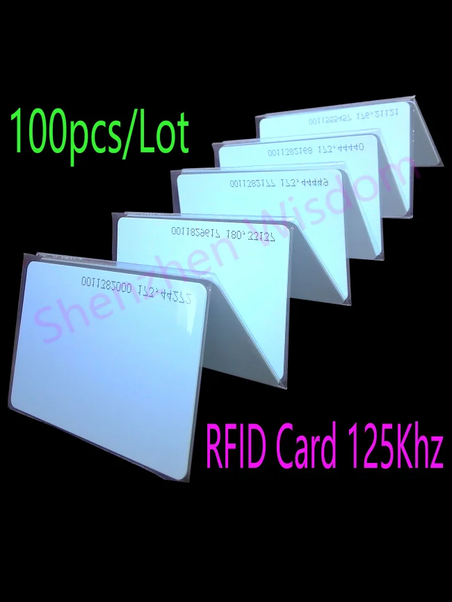 100 шт./лот RFID 125 кГц карта EM4100 TK4100 смарт-карта ID ПВХ Карта подходит для контроля доступа посещаемость времени