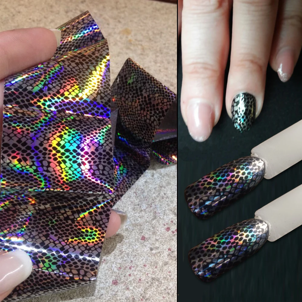 

100cmx4cm Snake Skin Pattern Nail Art Stickers Nail Transfer Foil Decals Foils Polish Adhesive Wraps DIY Accessories BEXK41