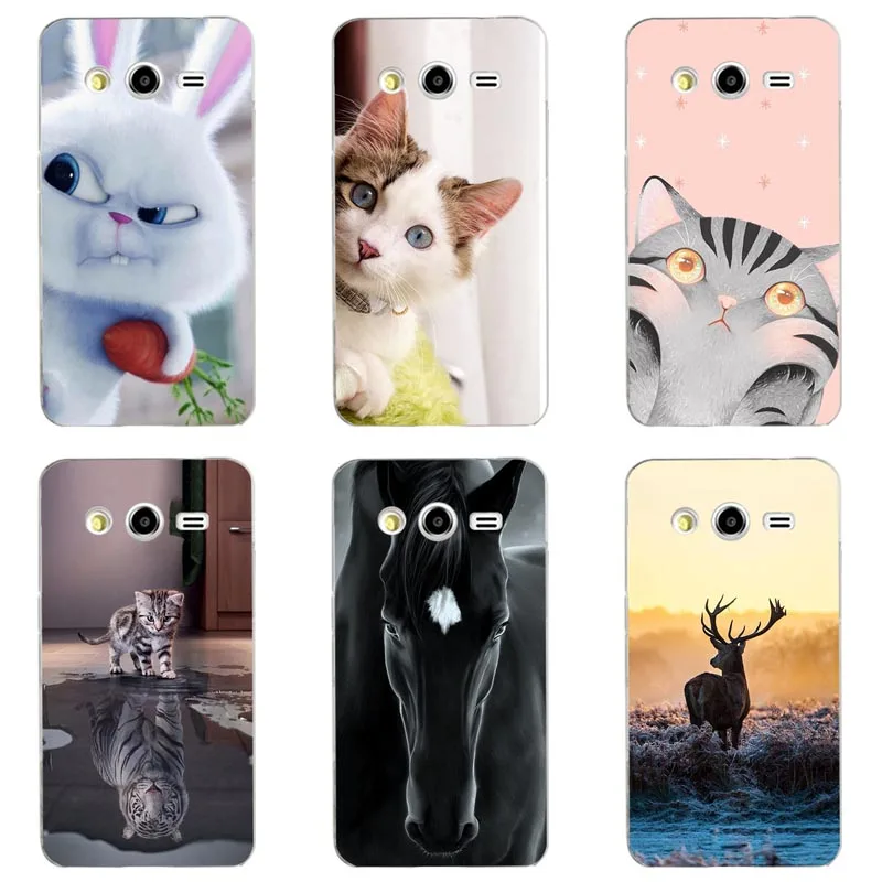 

Cute Animal Cat Printing Case For Samsung Galaxy Express 2 G3815 Win Pro G3812 G3818 Cover Relief Cartoon Funda Hard Phone Coque