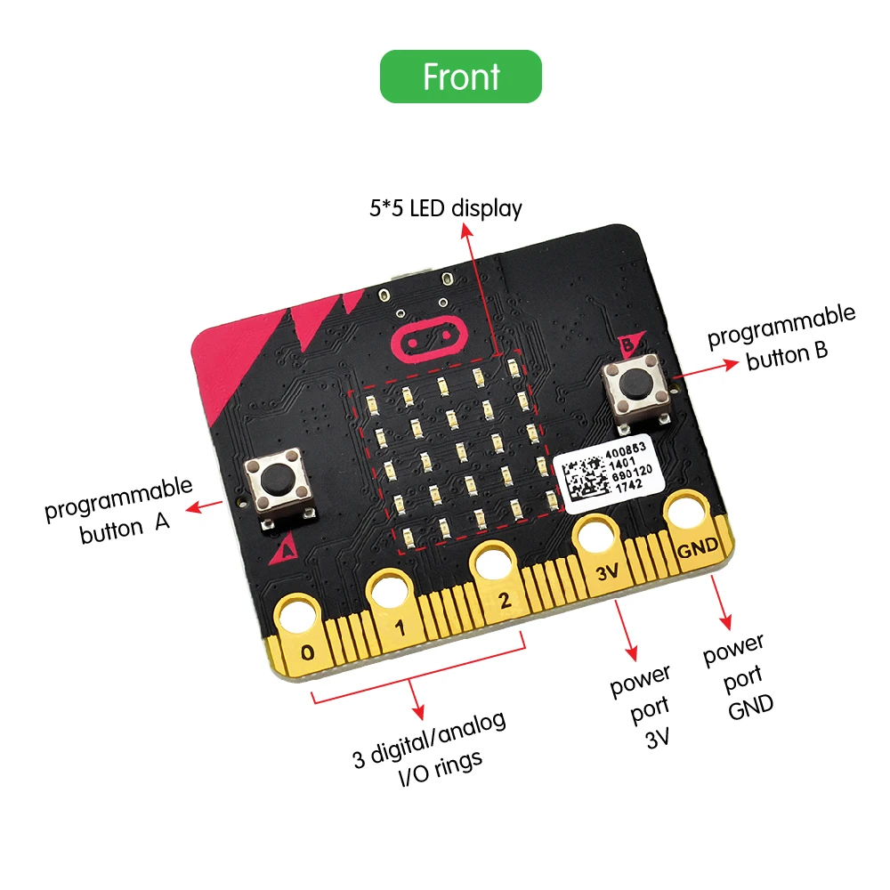 BBC Micro: бит основная плата NRF51822 Bluetooth для детей стартер для программирования/поддержки windows, iOS и т. д