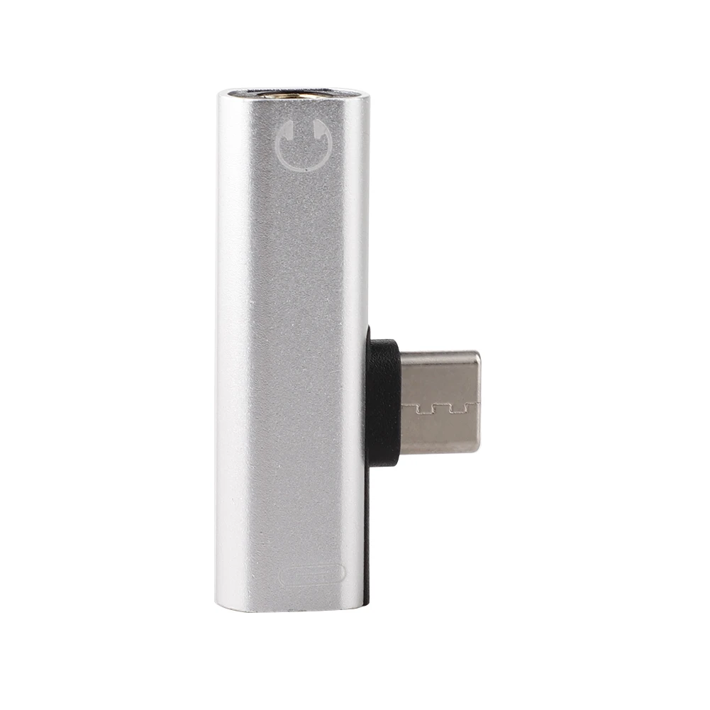 Silver Новинка 2 в 1 usb type C конвертер на 3,5 мм Aux Jack адаптер USB C адаптер для зарядки для Xiaomi Mi 8 A2 Lite Лидер продаж - Цвет: Silver